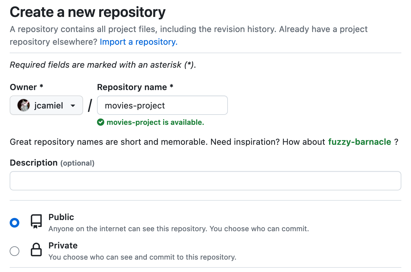 Create new GitHub repository